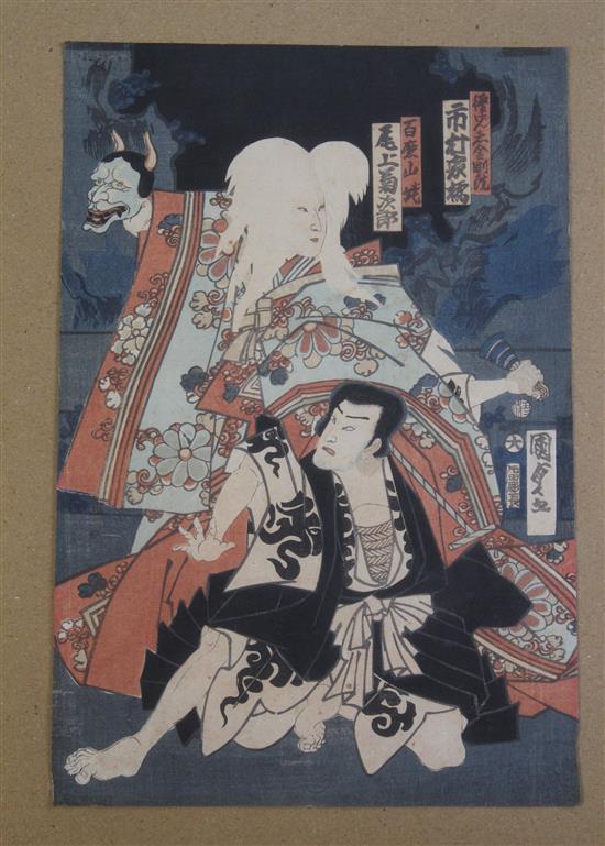 Hiroshige (1795-1858) and 5 other unframed woodblock prints